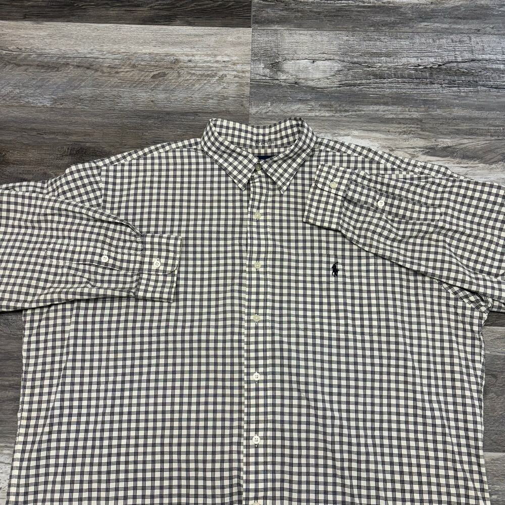 Polo Golf Ralph‎ Lauren Black White Tattersall Check Mens XL Lofting Button Up